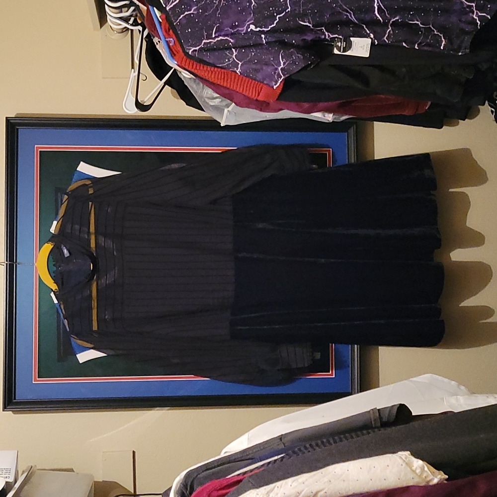Black velvet high neck modcloth dress